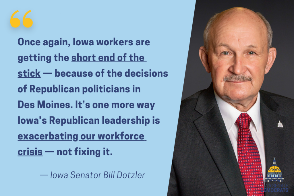 Iowa Senate Democrats Respond to Layoff of 308 from John Deere Waterloo